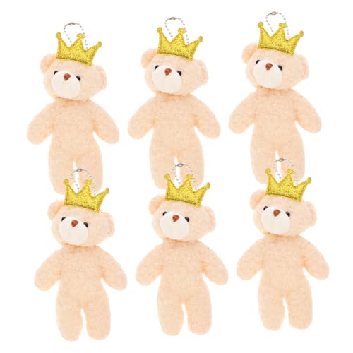 SOIMISS 6 Stück Mini Plüsch Bär Schlüsselanhänger Teiliges DIY Kuscheltier für Taschen Rucksäcke und Gepäck Flauschige Bärenpuppe für Kreative und Accessoires von SOIMISS