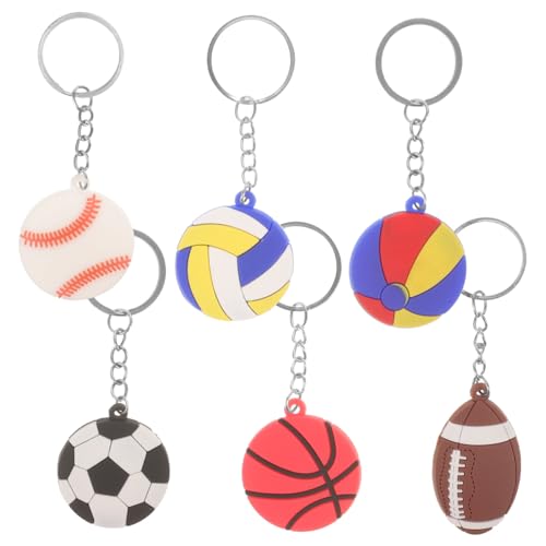 SOIMISS 6 Stück Mini Schlüsselanhänger Teiliges Dekorative Schlüsselanhänger für Taschen Fußball Basketball Volleyball Baseball Kreative für und Geburtstagsdeko von SOIMISS