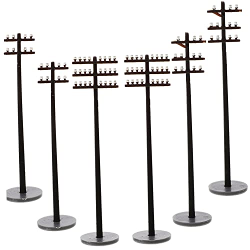 SOIMISS 6 Stück Mini-Telefonmast Kleiner Telegrafenmast Zubehör für Sandtischszenen Dioramenbedarf LED Miniatures modeleisenbahnen DIY-Versorgung Miniatur-Telegrafenmastmodell Abs Black von SOIMISS