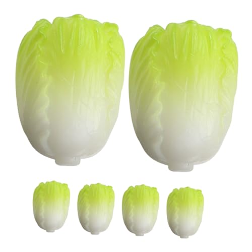 SOIMISS 6 Stück Miniatur Chinakohl Teiliges aus Resin Lebensechte Farbige Mini Gemüsemodelle für Puppenhausdeko Detailreiche Bastelaccessoires für DIY Gemüse Themen von SOIMISS