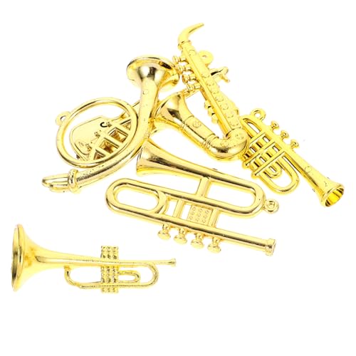 SOIMISS 6 Stück Miniatur Musikinstrumente Teiliges Puppenhaus Zubehör für Weihnachten Trompete Saxophon und Mehr Kreative Dekoration für Mikro Szenen von SOIMISS