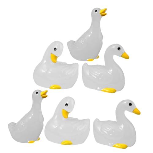 SOIMISS 6 Stück Miniatur Nachtleuchtende Enten Figuren Resin Kleine Tier Ornamente für Gartendeko Autohaus Puppenhaus Tischdekoration von SOIMISS
