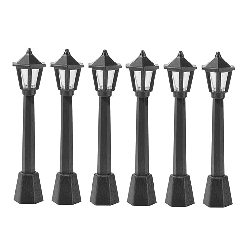 SOIMISS 6 Stück Modell Straßenlaterne Modellbau lampen Modellbau Beleuchtung Mini-Lichter Wohnkultur puppenhaus zubehör für draußen Lampenmodell Strassenlicht Plastik Black von SOIMISS