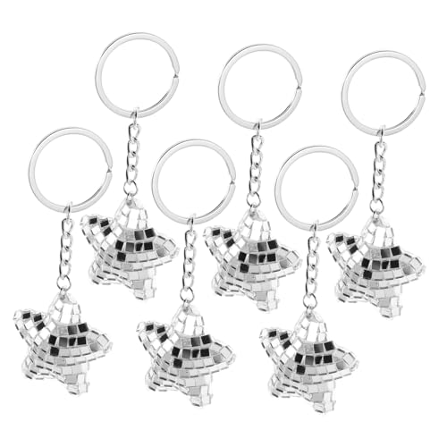 SOIMISS 6 Stück Reflektierender Stern-schlüsselanhänger mit Disco-kugel-design Multifunktionaler Spiegelanhänger als Taschen Auto-schmuck Leichte Kompakte Partydekoration für Halloween und SOIMISS 6 Stück Reflektierender Stern-schlüsselanhänger mit Disco-kugel-design Multifunktionaler Spiegelanhänger als Taschen Auto-schmuck Leichte Kompakte Partydekoration für Halloween und von SOIMISS