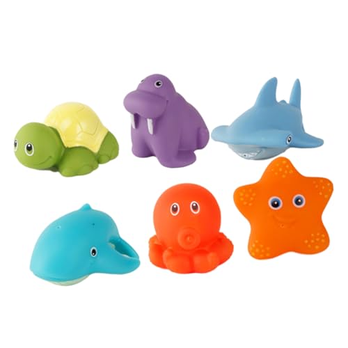 SOIMISS 6 Stück Teiliges Badespielzeug Set für Kleinkinder Spritztiere mit Farbwechsel Cartoon Design für Spaß Beim Baden Geeignet für Sicher und Unterhaltsam von SOIMISS