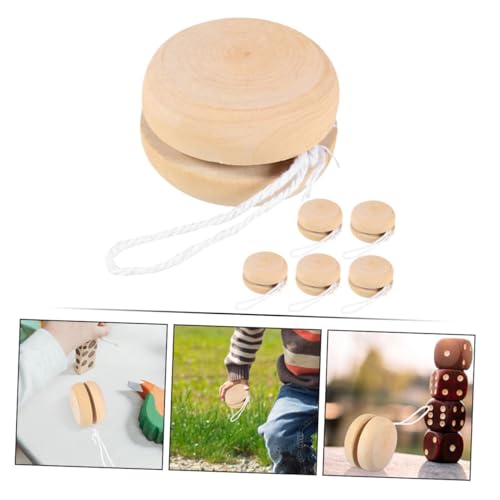 SOIMISS 6 Stück Teiliges DIY Yo yo Ball aus Holz Natürliche Bastelkugeln zum Bemalen und Gestalten Kreatives für Fördert Feinmotorik und Vorstellungskraft für Kindergeburtstage von SOIMISS