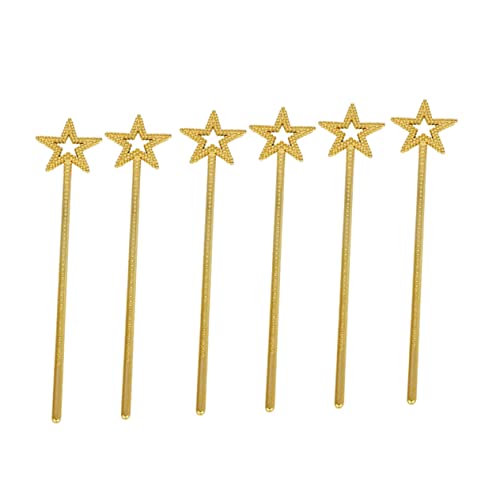 SOIMISS 6 Stück Teiliges Goldene Kunststoffzauberstäbe mit Sternpentagramm Design Deko für Kindergeburtstag Feenparty und Cosplay und Kinderfreundlich SOIMISS 6 Stück Teiliges Goldene Kunststoffzauberstäbe mit Sternpentagramm Design Deko für Kindergeburtstag Feenparty und Cosplay und Kinderfreundlich von SOIMISS