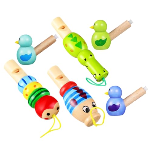 SOIMISS 6 Stück Teiliges Kinderpfeifen aus Holz und PVC Niedliche Cartoon Tierform Sichere Langlebige Klangspielzeuge für Kindergeburtstag Musikförderung und Partyspaß von SOIMISS