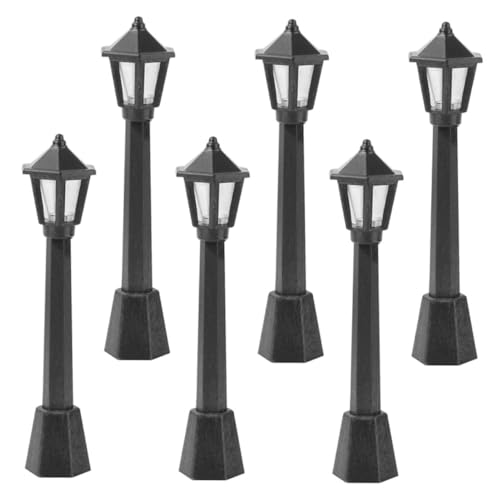 SOIMISS 6 Stück Teiliges Micro Landscape Straßenlaternen Modellset Detailreiche Miniatur Straßenlampen Dekoration für Puppenhaus und Mini Haus Leicht und Kompakt für Basteln und Modellbau von SOIMISS