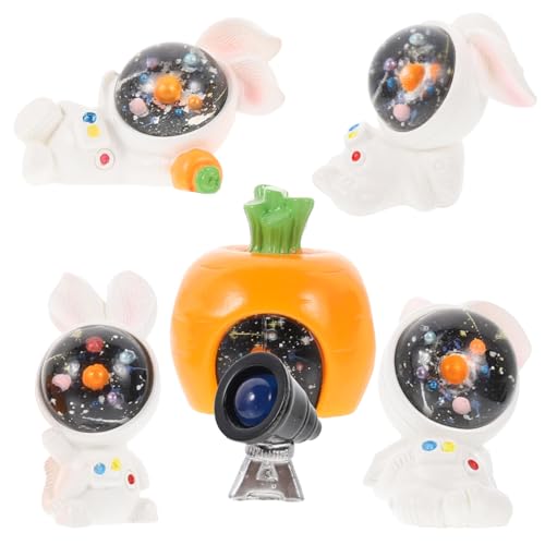 SOIMISS 6 Stück Teiliges Miniatur Astronauten Hasen Figuren Niedliche Resin Hasen Deko für Miniaturgärten Desktop und Osterdekoration Langlebige Sammlerobjekte und Geschenkideen von SOIMISS