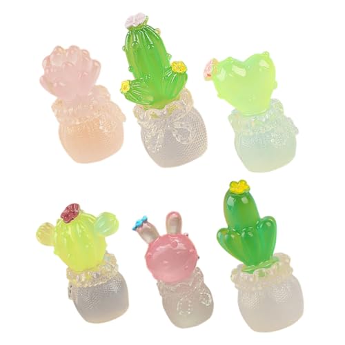 SOIMISS 6 Stück Teiliges Miniatur Kaktus Figuren aus Langlebigem Resin Realistische Kleine Wüstenpflanzen für Puppenhaus Tiny House Dekoration Vielseitige Mini Dekofiguren für Wohnzimmer von SOIMISS