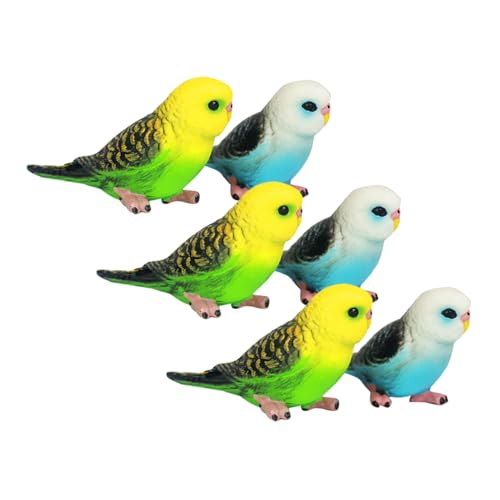 SOIMISS 6 Stück Teiliges Realistische Papageienfiguren aus Kunststoff Leichte Kompakte Wildvogelmodelle in Grün und Blau Sichere Kinderspielzeuge für Garten Dekoration und Kreatives von SOIMISS