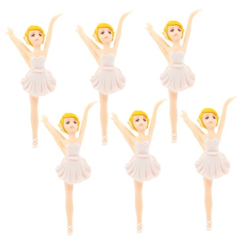 SOIMISS 6 Stück Teiliges Süße PVC Ballerina Schlüsselanhänger Anhänger Langlebige Kunststoff Miniatur Figuren für DIY Tortendeko Weiße Ballettmädchen Motive als Party Dekoration von SOIMISS