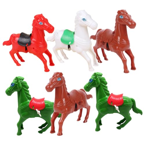 SOIMISS 6 Stück Teiliges Wind Up Pferdespielzeug Bunte Lustige Aufziehpferde für Mechanisch Angetrieben als Mitgebsel für Geburtstagsfeiern und Geschenkideen Zufällige Zufällige Farbe von SOIMISS