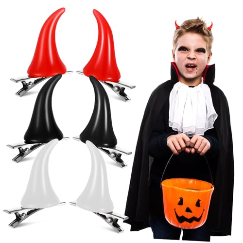 SOIMISS 6 Stück Teufelshorn Haarclips Lustige Halloween Haaraccessoires in und Rot für Kreative Frisuren und Party Kopfschmuck von SOIMISS