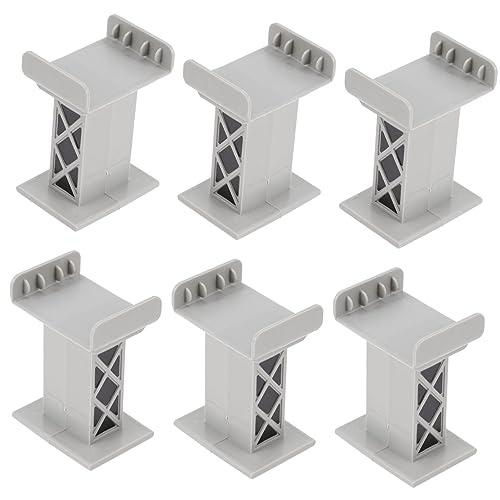 SOIMISS 6 Stück Zugspurzubehör Bahnsteige Zug zubehör Gleisverbinder Gleisstützen Bahngleis Holz Unterstützung der Eisenbahnbrücke Gleiszubehör Plastik Light Grey von SOIMISS