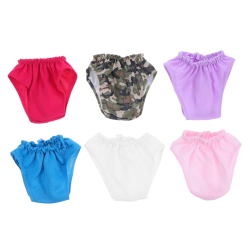 SOIMISS 6-teilige Babypuppenunterwäsche Zum Anziehen, Wiederverwendbare Windeln, Stoffunterhosen, Miniatur-puppenhauszubehör Für 18-Zoll-American-puppenkleidung von SOIMISS