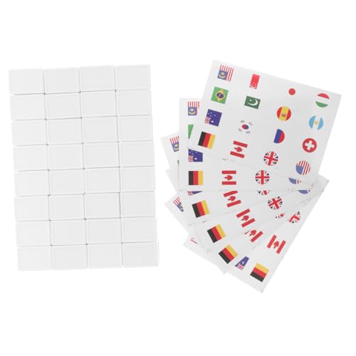 SOIMISS 65 Stück Teiliges Mahjong Spiel mit Weltflaggen Aufklebern Transparent Vielseitig für Familie Reisen und Kulturentdeckung Pädagogisch und Unterhaltsam für Zuhause und Unterwegs von SOIMISS