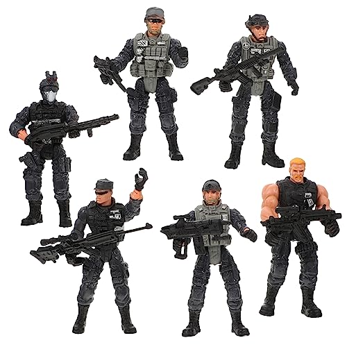 SOIMISS 6Stücke Militärsoldaten Figuren Bewegliche Kunststoffmodelle für Interaktive Rollenspiele Sicher und Langlebig für Kinderpartys und Kreative Simulationen von SOIMISS