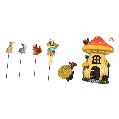 SOIMISS Gartendeko-Set Aus Kunstharz – 6-teiliges Miniatur-gartenzubehör – Bausatz – Bruchfestes Für Draußen Und Drinnen von SOIMISS