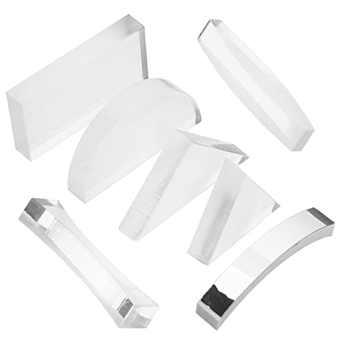 SOIMISS 7 Stück Teiliges Optisches Linsenset für Physikunterricht mit Konkaven und Konvexen Linsen aus Hochwertigem Glas Verschiedene Formen für Schul experimente Langlebig und Sicher für von SOIMISS