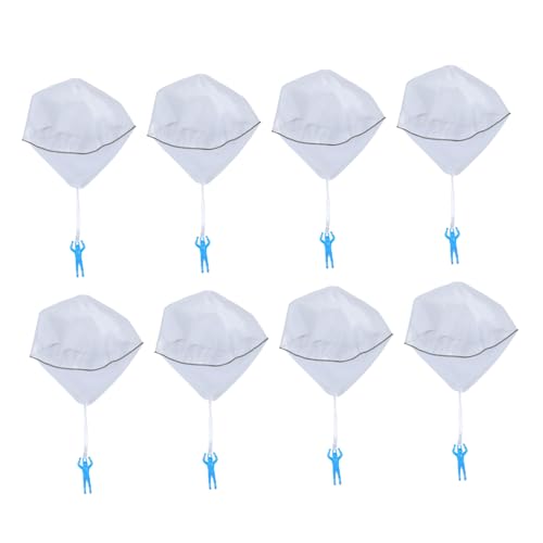 SOIMISS 8 Stück Teiliges DIY Mini Fallschirm für Bemalbarer Leichter Fallschirm mit Kleinen Fallschirmspringer Figuren für Kindergeburtstag und Outdoor Flugspaß Zufällige Zufällige Farbe von SOIMISS
