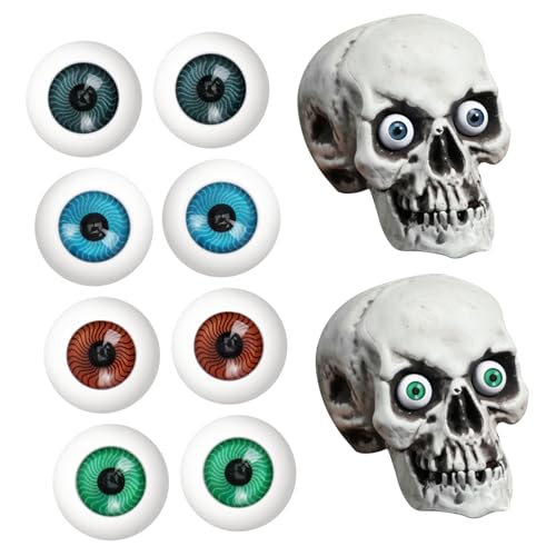 SOIMISS 8 Stück Teiliges Halloween Deko Plastik Hohl Augenbälle in Farben Realistische Gruselige Augäpfel für Horror Kostüm Requisiten Party Dekoration von SOIMISS