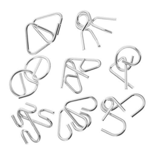SOIMISS 8 Stück Teiliges Metall Brain Teaser Puzzle Traditionelles Denkspiel Konzentration Kreativität und Problemlösungsfähigkeiten für Erwachsene von SOIMISS