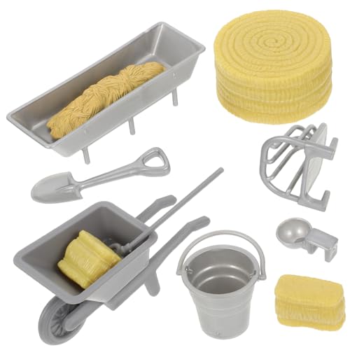 SOIMISS 8 Stück Teiliges Mini Bauernhof Spielset Realistische Miniatur Farmzubehör für Pädagogisches Rollenspiel Geeignet für Puppenhaus und Sandtisch für Jährige Jungen und Mädchen von SOIMISS