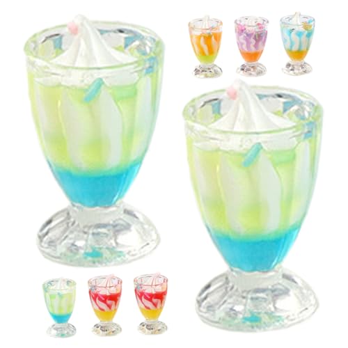 SOIMISS 8 Stück Teiliges Resin Mini Eisbecher Realistische Puppenhaus Dekoration Miniatur Dessert Ornament Vielseitiges Mini Food Zubehör für Miniatur Szene und Puppenhaus von SOIMISS