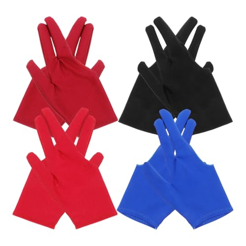 SOIMISS 8 Stück Teiliges Set aus DREI Finger Yoyo Handschuhen Bequeme und rutschfeste Trainingshandschuhe für Yoyo und Billardspiele Tragbare Snooker Handschuhe Schwarz Rot Weinrot und von SOIMISS