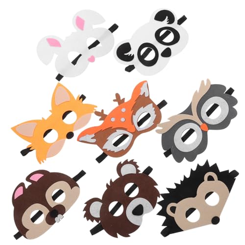 SOIMISS 8 Stück Teiliges Tiermasken aus Filz Leichte Hautfreundliche Waldtiere Masken für Kinderparty Wiederverwendbar Atmungsaktiv Detailreiche Tiergesichter für Halloween Kostüm und von SOIMISS