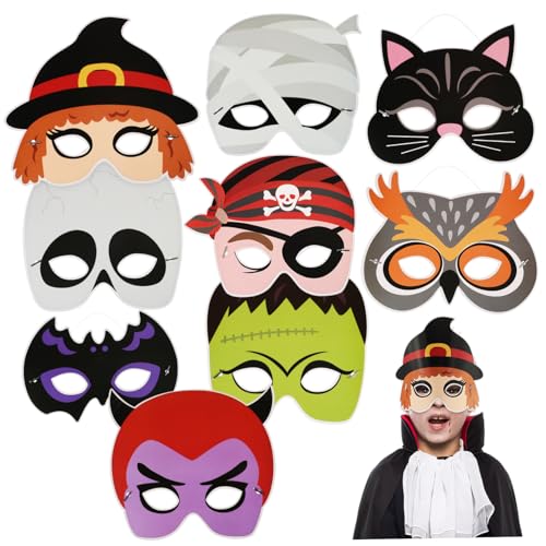 SOIMISS 9 Stück Teiliges Set Halloween Masken mit Elastischem Band für Erwachsene Cosplay Masken Karnevalsmasken für Partys und Maskeraden Atemfreundlich und Bequem von SOIMISS
