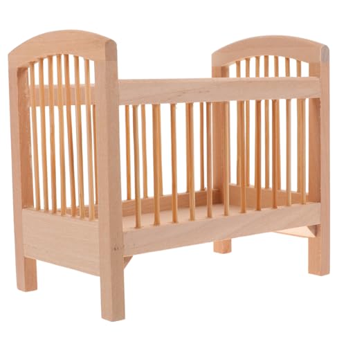 SOIMISS Babybett mit Matratze Holzspielzeug für Exquisites Mini Hausbett Zubehör Stabil und Langlebig für Kreatives von SOIMISS