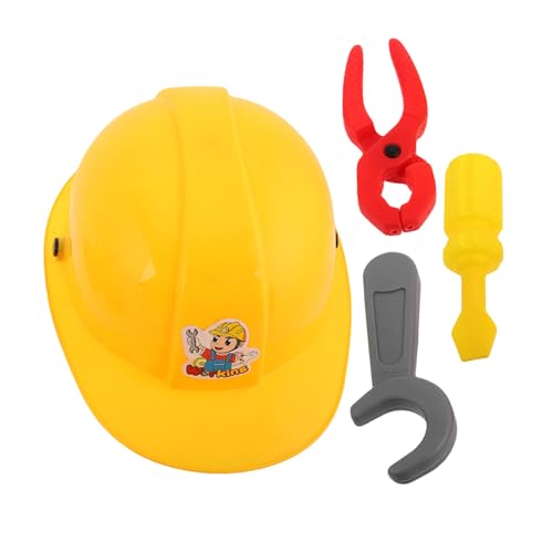 SOIMISS Baustellen mit Realistischer Schutzhelm Schraubenzieher Zange und Schraubenschlüssel Pädagogisches Reparaturwerkzeug für Rollenspiele und Bühnenauftritte für Mädchen und Jungen von SOIMISS