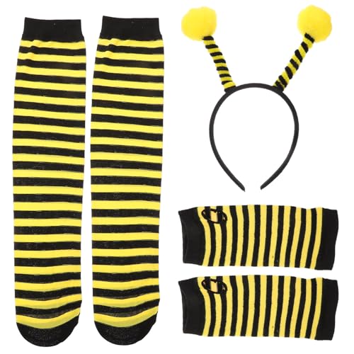 SOIMISS Bienenkostüm Junge Mädchen Mit Süßem Bienen-stirnband Bienenhandschuhen Und Strümpfen Bienen-cosplay-zubehör Für Kostümpartys Cosplay-partys Und Feen-mottopartys von SOIMISS
