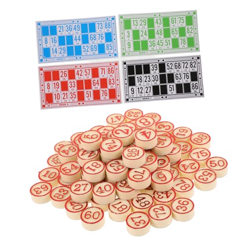 SOIMISS Bingo Spielset Zahlen Schachfiguren und Bingo Karten Klassisches Party Brettspiel für Familien Geburtstage und Gesellige Spielabende Fördert Konzentration und Sozialkompetenz von SOIMISS