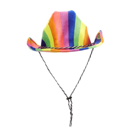 SOIMISS Bunter Filz Cowboyhut Damen Verstellbar Stylischer Cosplay Westernhut für Karneval Bühne und Rollenspiel von SOIMISS