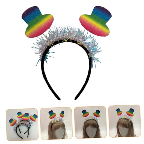 SOIMISS Buntes Stirnband mit Kleinem Hutdesign Bequemes Party Haarband in Regenbogenfarben Kreative Kopfbedeckung für Kinderpartys Karneval und Festliche Anlässe von SOIMISS