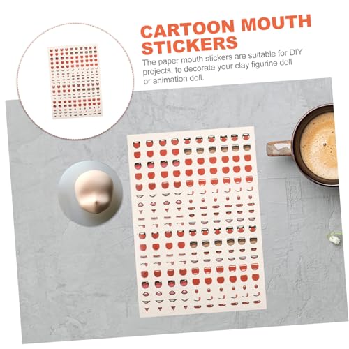 SOIMISS Cartoon Mouth Sticker Sheet für DIY Bastelmaterial Selbstklebend Papieraufkleber für Animationsfiguren und Tonpuppen Vielfältige Mundmotive für Realistische Gesichtsgestaltung von SOIMISS
