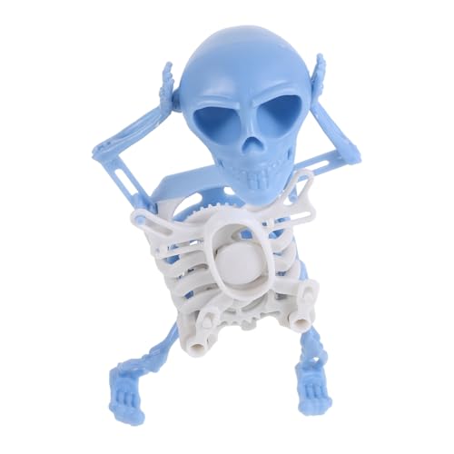 SOIMISS Dancing Skeleton Druck Wind Up Deko Skelett für Halloween Interaktives Tischspielzeug Sichere Kunststoff Dekoration für Zuhause Nachtleuchtendes Blau von SOIMISS