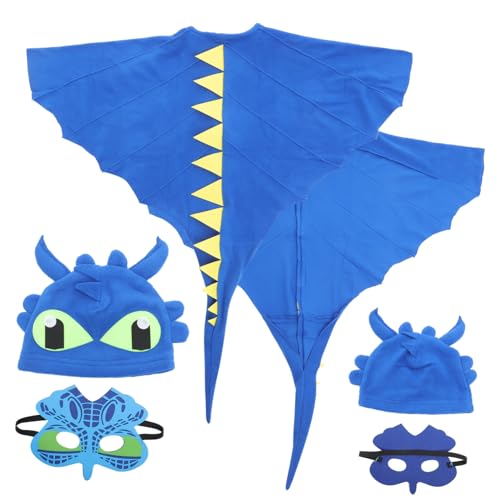 SOIMISS Dinosaurier Kostüm mit Umhang Kapuze und Maske Farbenfrohes Halloween Cosplay Outfit für Mädchen und Jungen für Kostümpartys Bühnenauftritte und Themenfeiern Teiliges von SOIMISS