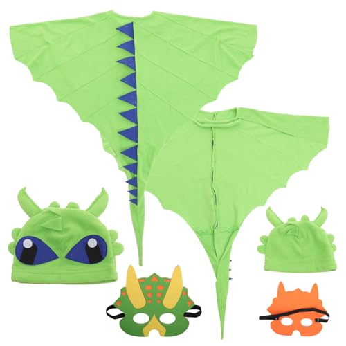 SOIMISS Dinosaurier Kostüm mit Umhang und Maske Dekoratives Halloween Kostüm für Jungen und Mädchen Bequemes Leicht Anzuziehendes Dino Cosplay für Fasching und Geburtstagsfeiern von SOIMISS