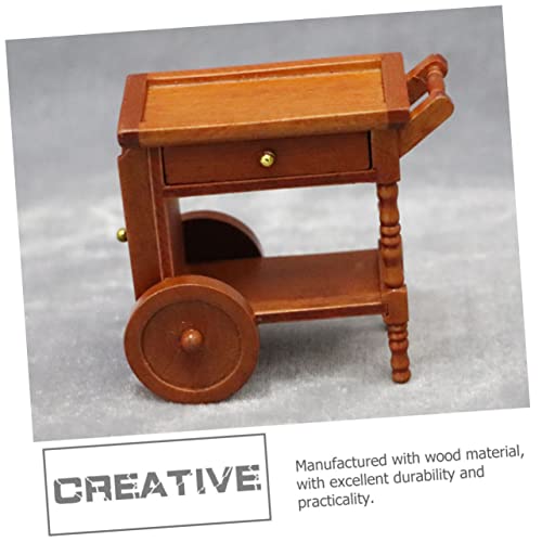 SOIMISS Doll House Mini Servierwagen aus Holz Langlebiges Puppenhaus Zubehör Detailreiches Miniatur Getränkewagen Modell Praktische Dekoration für Puppenhaus und Miniatur Haus von SOIMISS