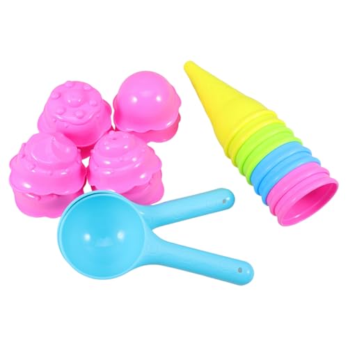 SOIMISS Eiscreme Sandspielzeug für Eiswaffelformen Blau Grün Gelb mit Rosa Deckeln und Blauen Löffeln Bunte Sandkasten Spielzeuge für Strand und Indoor Spaß SOIMISS Eiscreme Sandspielzeug für Eiswaffelformen Blau Grün Gelb mit Rosa Deckeln und Blauen Löffeln Bunte Sandkasten Spielzeuge für Strand und Indoor Spaß von SOIMISS