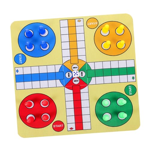 SOIMISS Faltbares Flugschach mit Ludo Matte Reiseschachspiel für Erwachsene Robustes Tragbares Brettspiel Denkfähigkeit und Hand Auge Koordination von SOIMISS