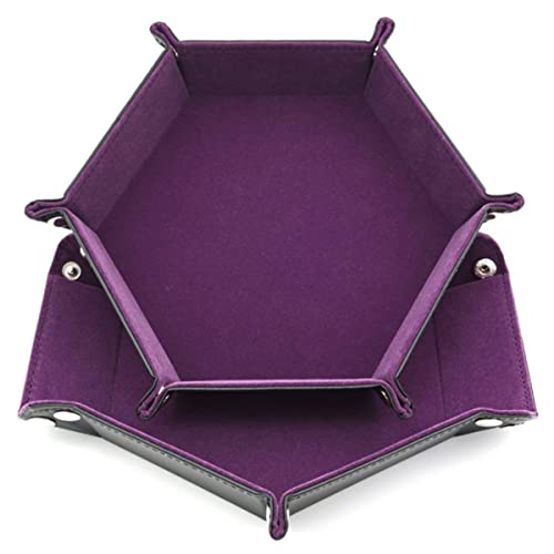 SOIMISS Hexagon Würfeltablett aus PU Leder Faltbare Würfelaufbewahrungsbox für Tischspiele Tragbarer Würfelhalter Stabil und Leicht zu Reinigen für Spieleabende von SOIMISS