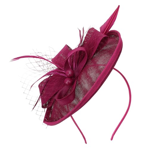 SOIMISS Fascinator Hut Stirnband Mesh Haarband Pillbox Hut Hairhoop Tee Party Headwear Kopfschmuck für Haar Zubehör Rosy SOIMISS Fascinator Hut Stirnband Mesh Haarband Pillbox Hut Hairhoop Tee Party Headwear Kopfschmuck für Haar Zubehör Rosy von SOIMISS
