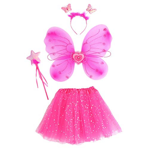 SOIMISS Fee Prinzessin Tutu Kostüm Set Schmetterling Kostüm Set mit Kleid Flügel Zauberstab Und Stirnband für Kinder Halloween Dress Up Party Liefert Gefälligkeiten von SOIMISS