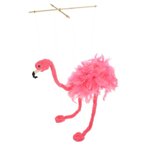 SOIMISS Flamingo-Puppe realistisch Tier Marionette Marionette Flamingo-Plüsch Tiere Marionetten Marionettenpuppen Leistung Plüschpuppe Bambus Rosa Zufällige Farbe von SOIMISS